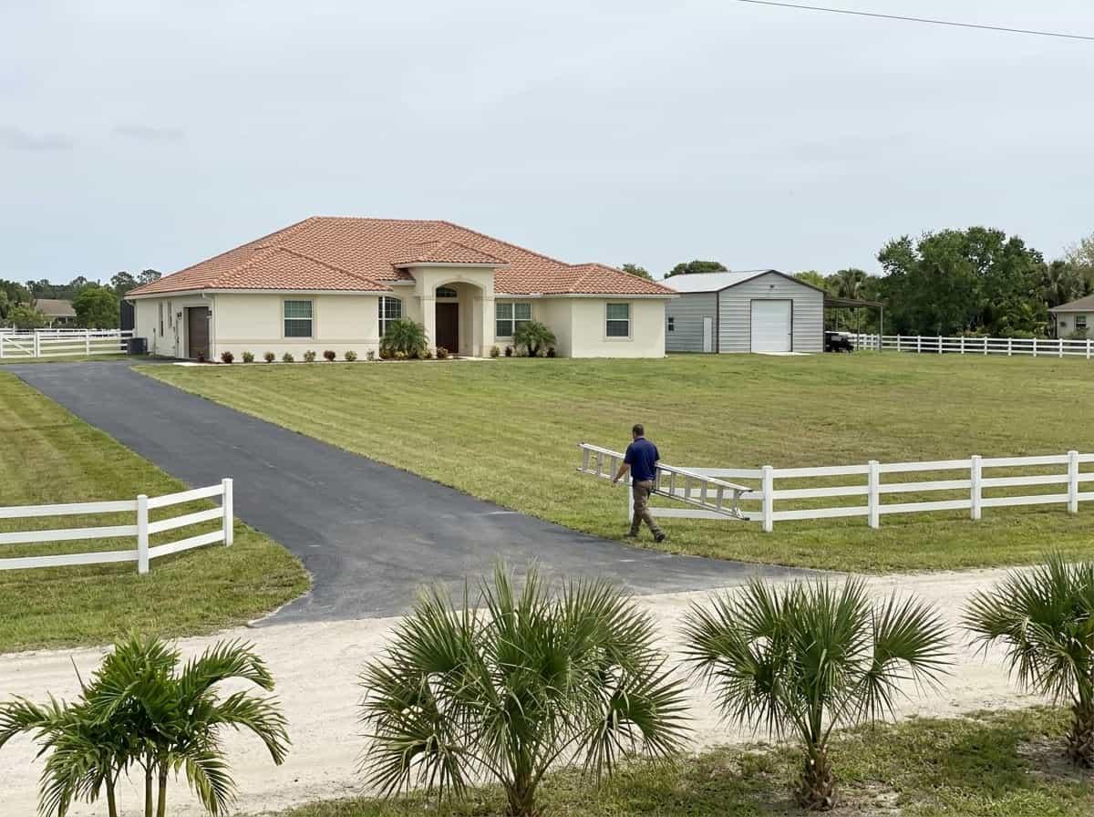 Exterior painting on an estate property in Loxahatchee Groves, FL