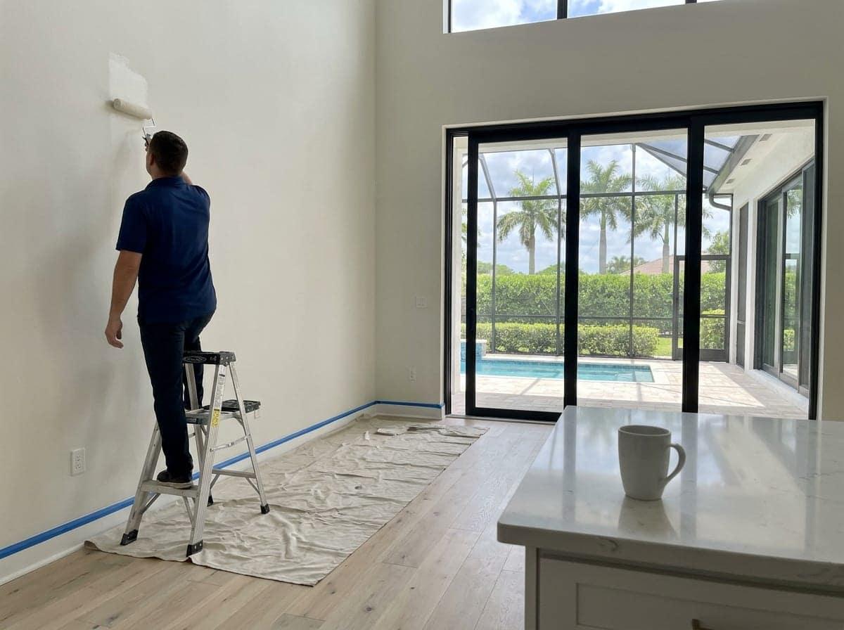 Interior wall painting in a coastal contemporary home in Palm Beach Gardens, FL