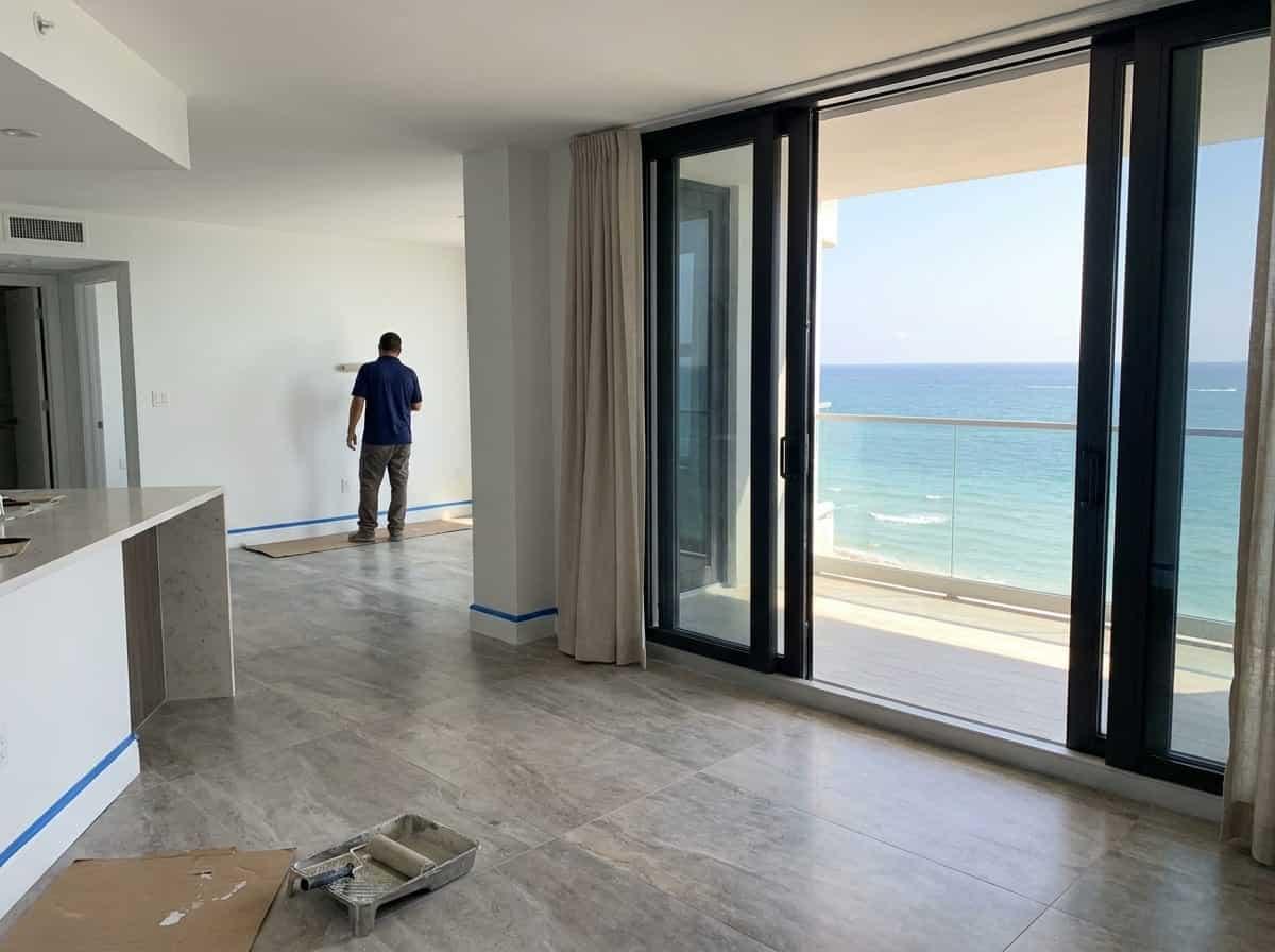 Interior painting in an oceanfront condo in Highland Beach, FL